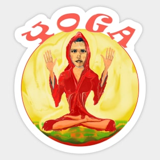 Namaste Yoga Lovers Indian Yogini Gift Sticker